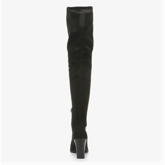 Marc Fisher Mayko Over The Knee Boots 11 Black NWOT Vegan Suede Heel Tall OTK - Picture 3 of 6